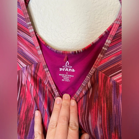 Prana Azalea Rainblur Alec Sleeveless Dress Womens Pink Stretch Dress Size Large - Picture 3 of 5